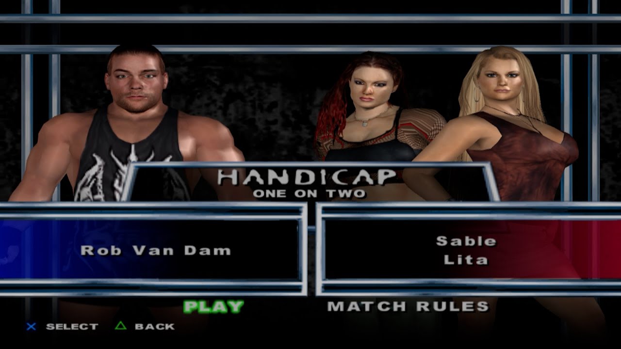 WWE SmackDown! Here Comes the Pain - Rob Van Dam VS Sable,Lita (HANDICAP)