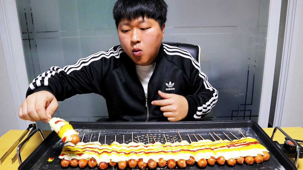 [도깨비] 치즈토핑 후랑크소세지 구워먹기~!  Cheese sausage mukbang