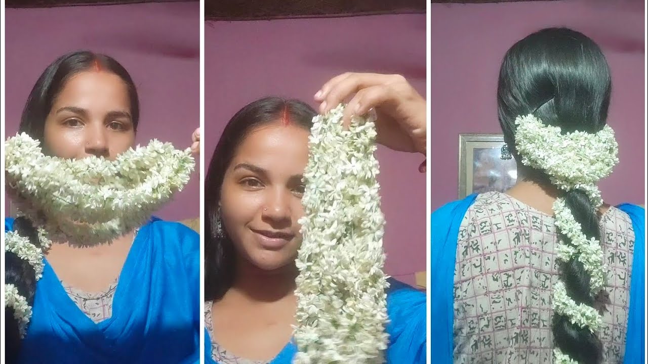 Hairstyle with jasmine Flower 😍🥰|wedding anniversary Hairstyle ❤️|@styleswithdipa3177 #hairstyle #yt