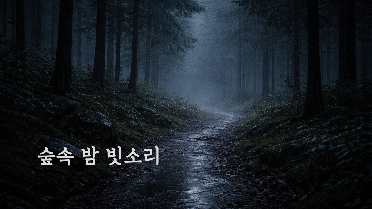 숲속 밤, 바람 없는 일정한 빗소리 ASMR | 깊은잠 레시피 (8시간)
