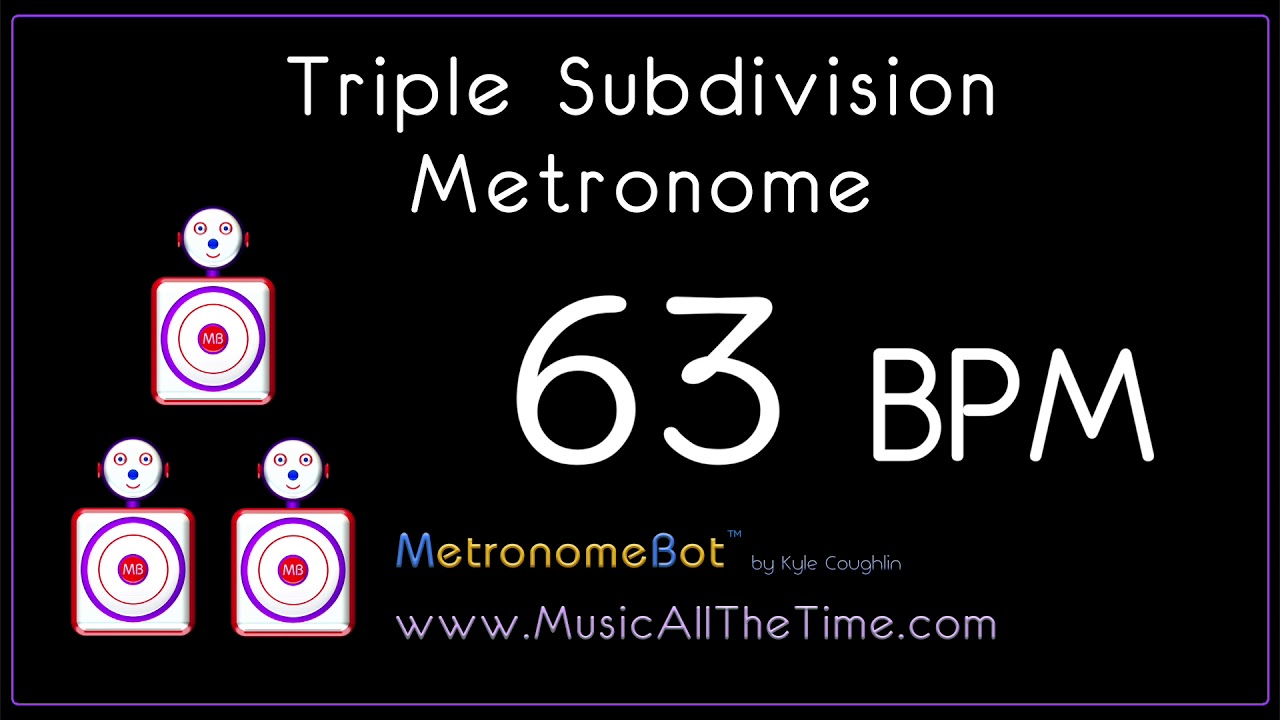 Triple subdivision metronome at 63 BPM MetronomeBot