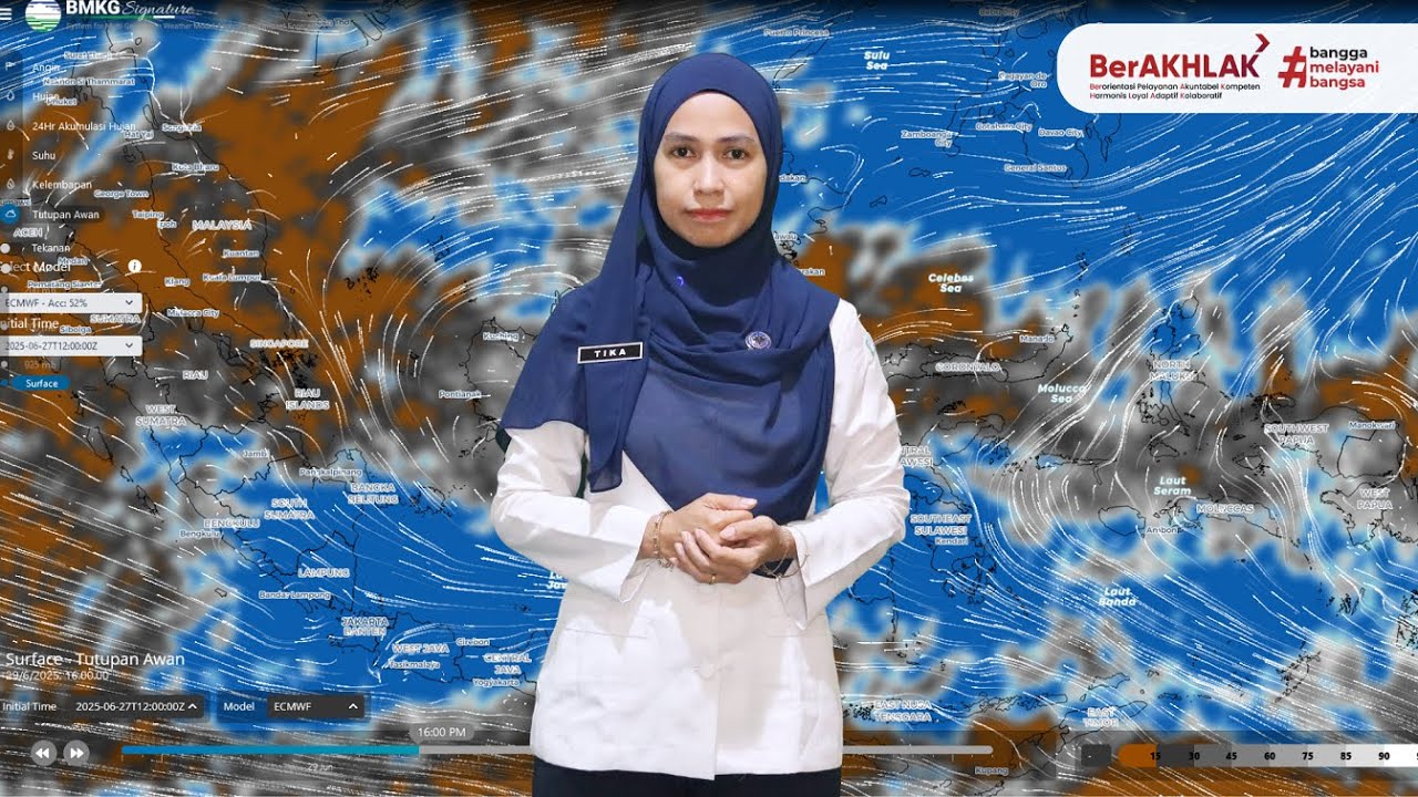Prakiraan Cuaca Kalimantan Barat Hari Minggu, 29 Juni 2025