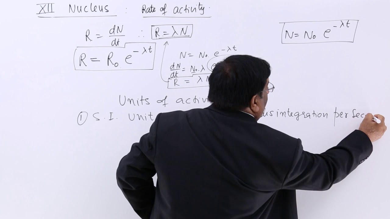 Class 12th – Rate of Activity | Nucleus | Tutorials Point