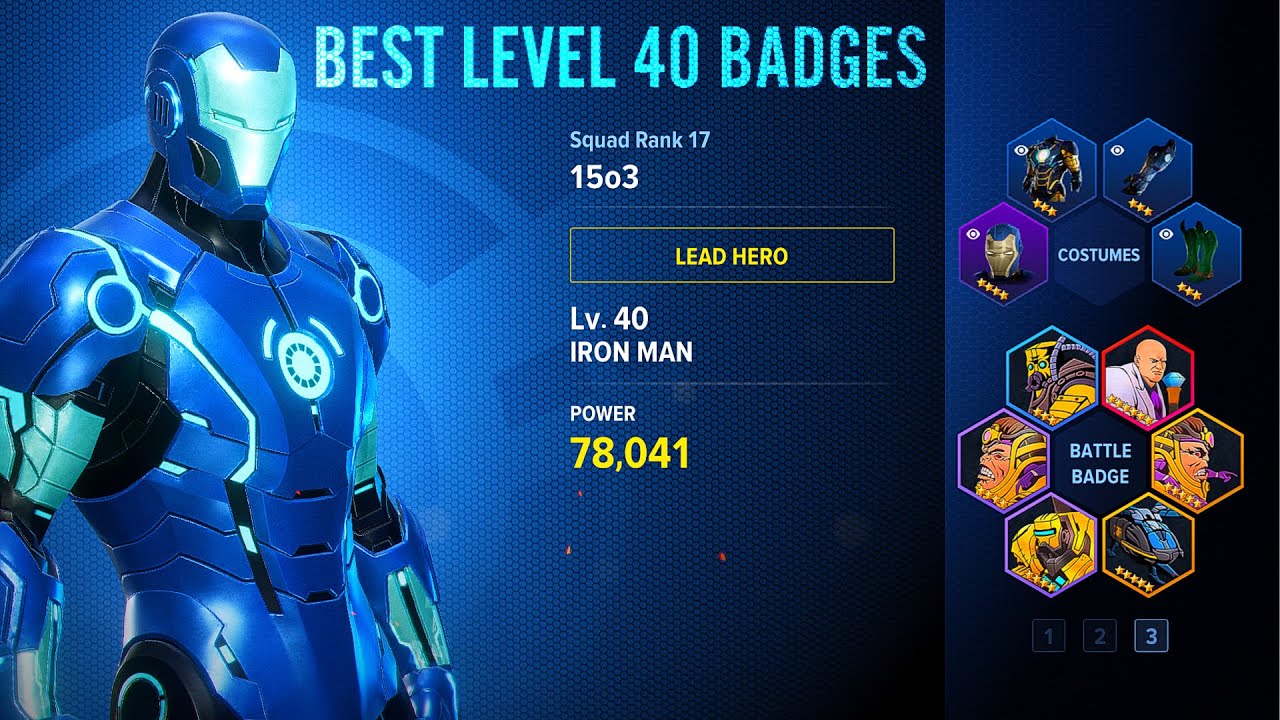MARVEL FUTURE REVOLUTION - BEST IRON MAN LEVEL 40 BADGES - TIPS AND TRICKS - MFR GAMEPLAY [iPad Pro]
