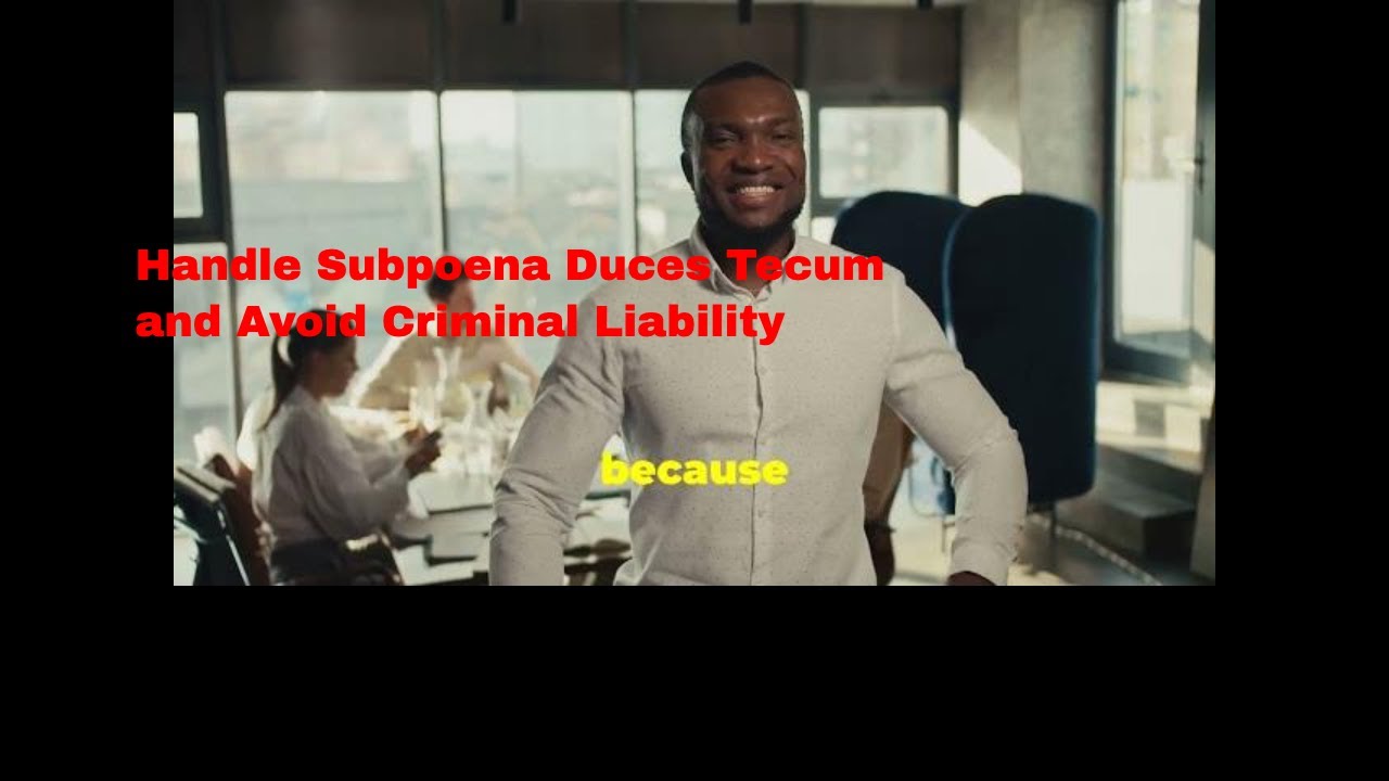 Received a Subpoena Duces Tecum? | How to Respond & Avoid Mistakes