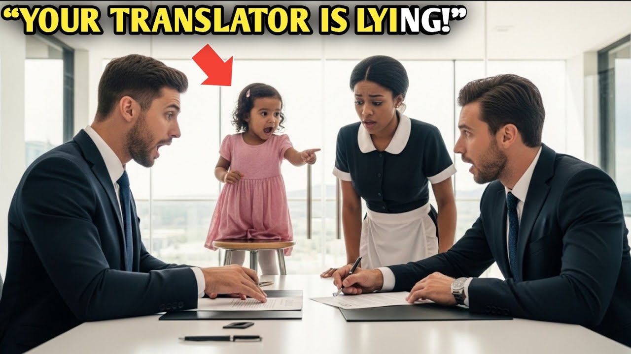 “Your Translator Is Lying!” — The Maid’s Toddler’s Shocking Words Stopped the Billionaire Just Befor