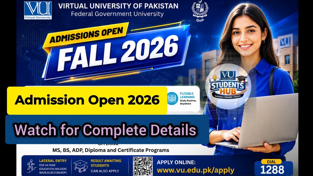 Admission Open 2026 | Virtual University Admissions are now open Apply Now