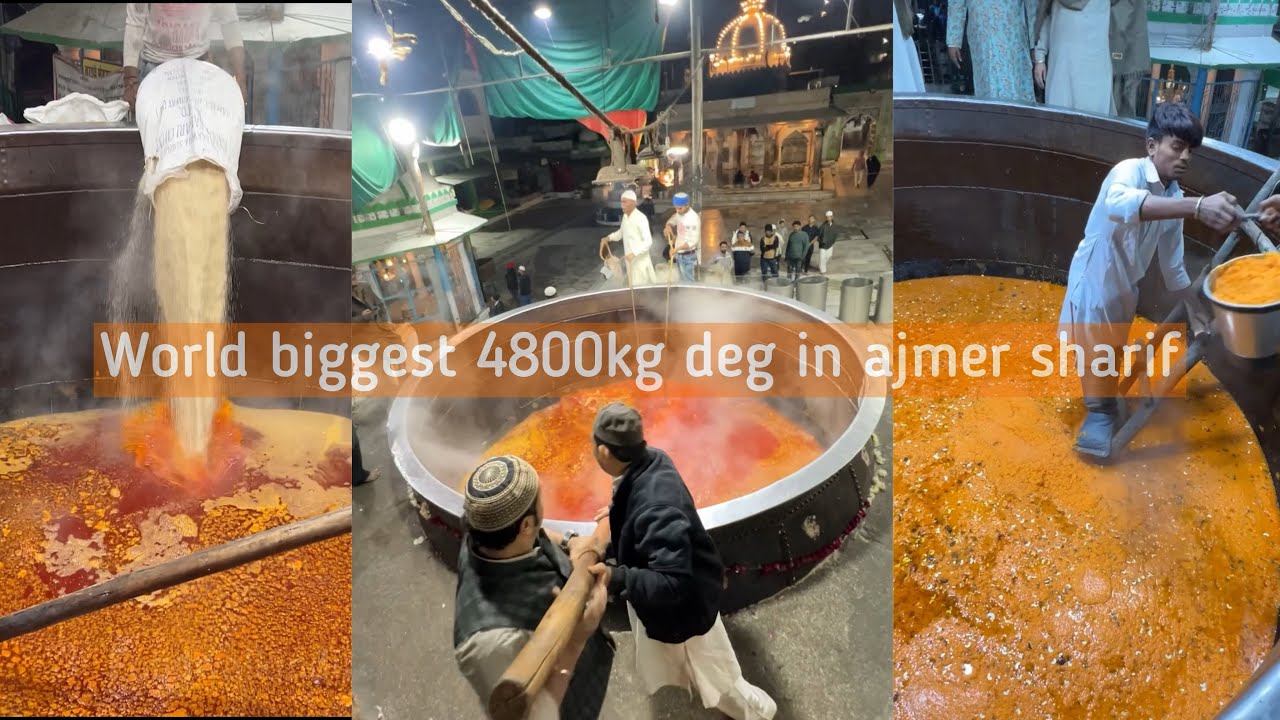 Worlds biggest Langar at Ajmer Sharif 4800kg ( Deg ) Kadhai making dry fruit kesar Chawal 😳