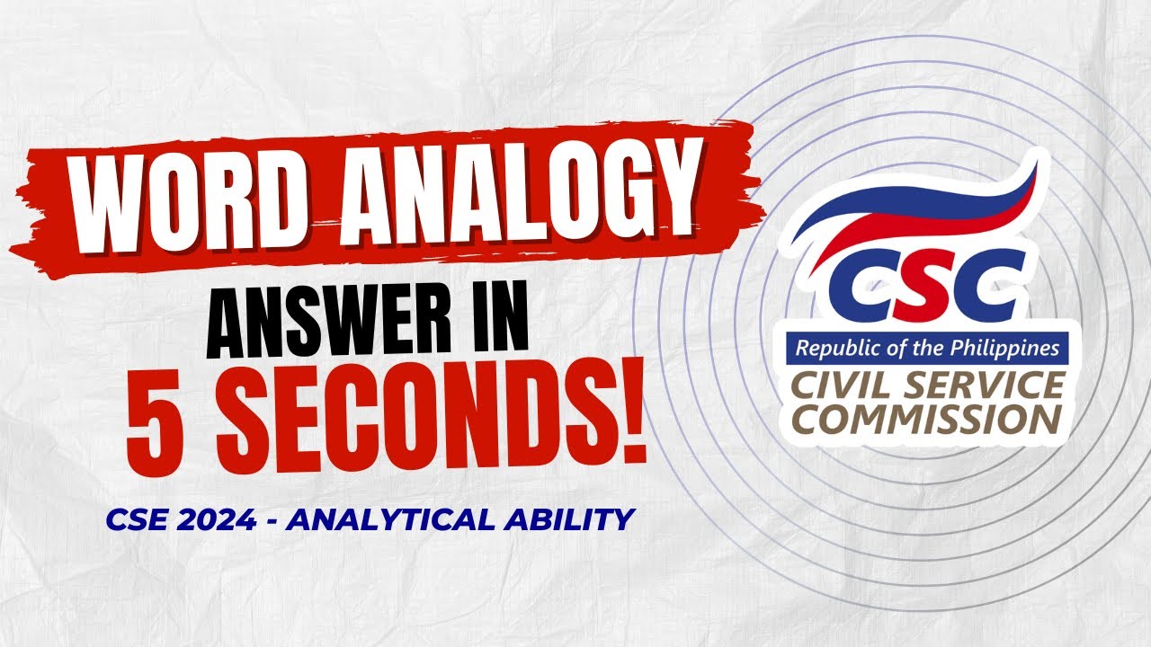 CSE 2024 - Word Analogy | 5 SECONDS TO ANSWER!