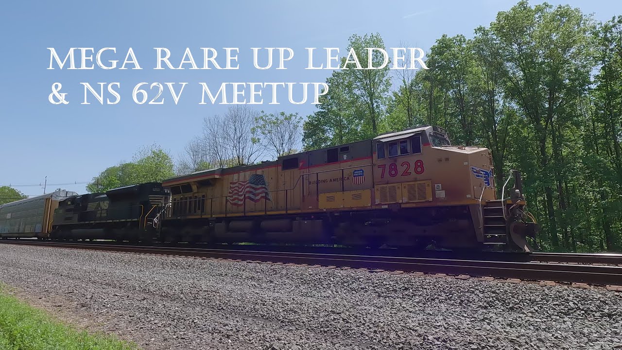 [4K] Rare Foreign Power Leader! UP #7828 leading NS 11N with a NS 62V Trash train meetup!