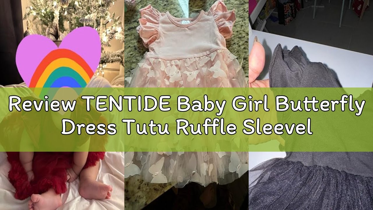 Review TENTIDE Baby Girl Butterfly Dress Tutu Ruffle Sleeveless Dresses Photograph Party Outfits Bir