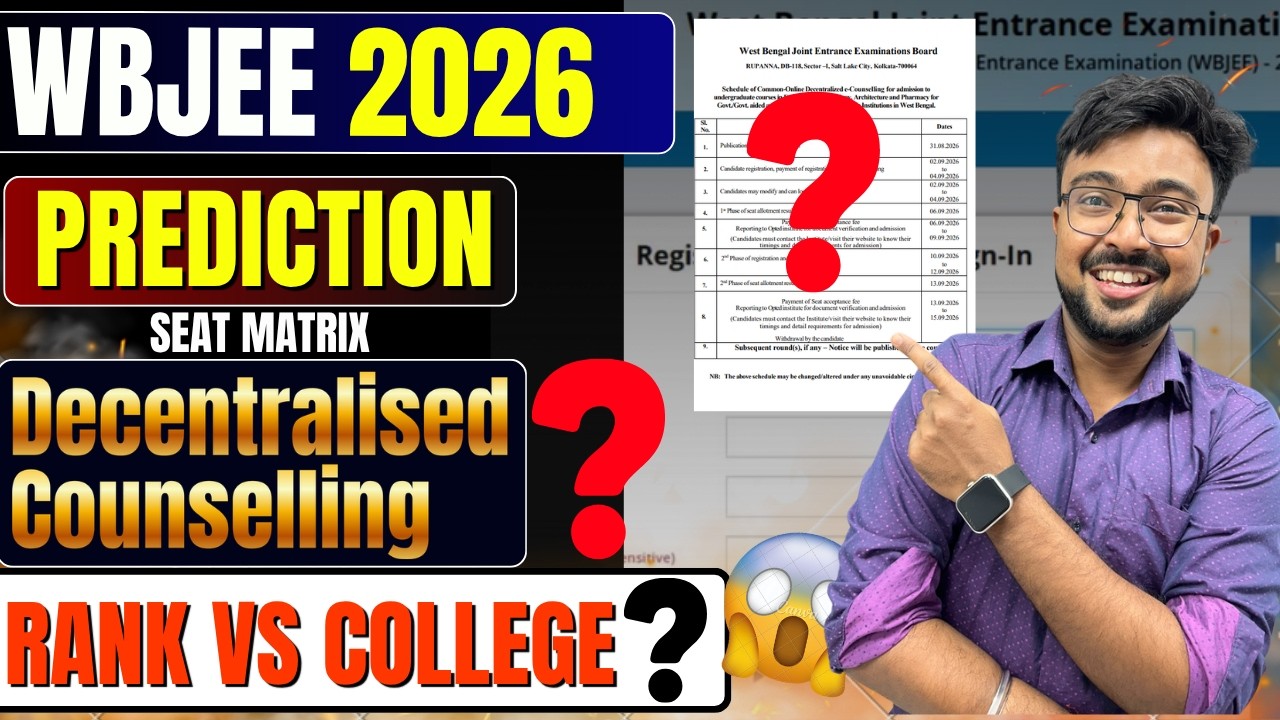 WBJEE 2026:Which RANK = Which COLLEGE✅ Decentralised Counselling🚨✅Seat Matrix DECODED😱#wbjee2026