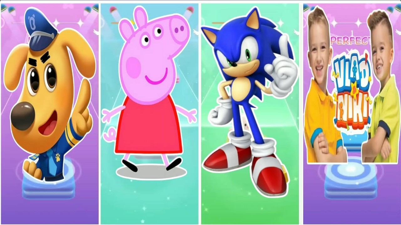 Sherif labrador vs Peppa pig vs Sonic vs Vlad and Niki