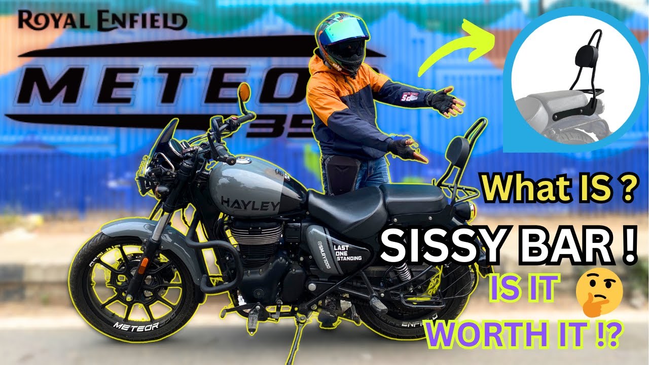 RE Meteor 350 modified to look complete cruiser🔥 || Sissy Bar (Backrest extender) installation ||