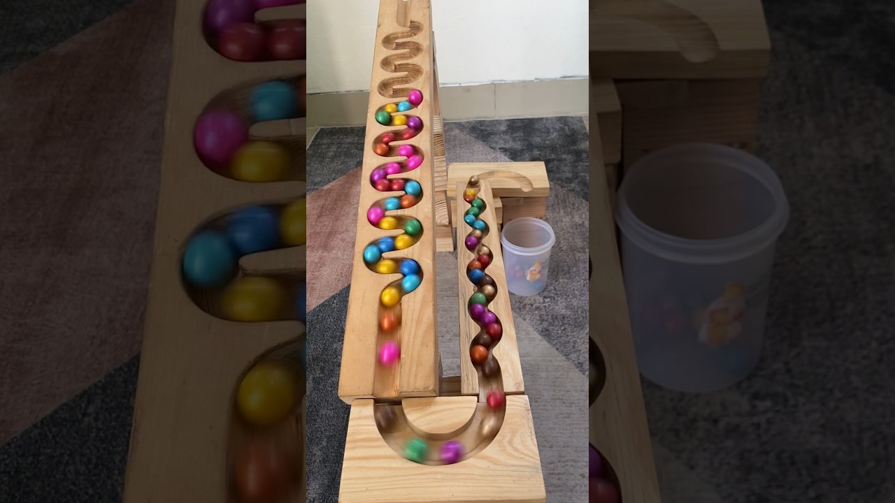 Colorful Marbles Run Race ASMR with Cute Panda&hellip; #marblesasmr #marblesrun #marbleracing #satisfying