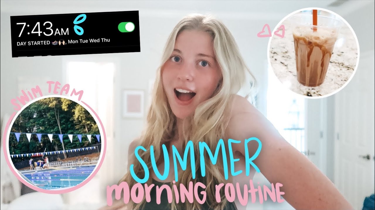 MY 7am SUMMER MORNING ROUTINE! productive, swim practice, coffee 🤍