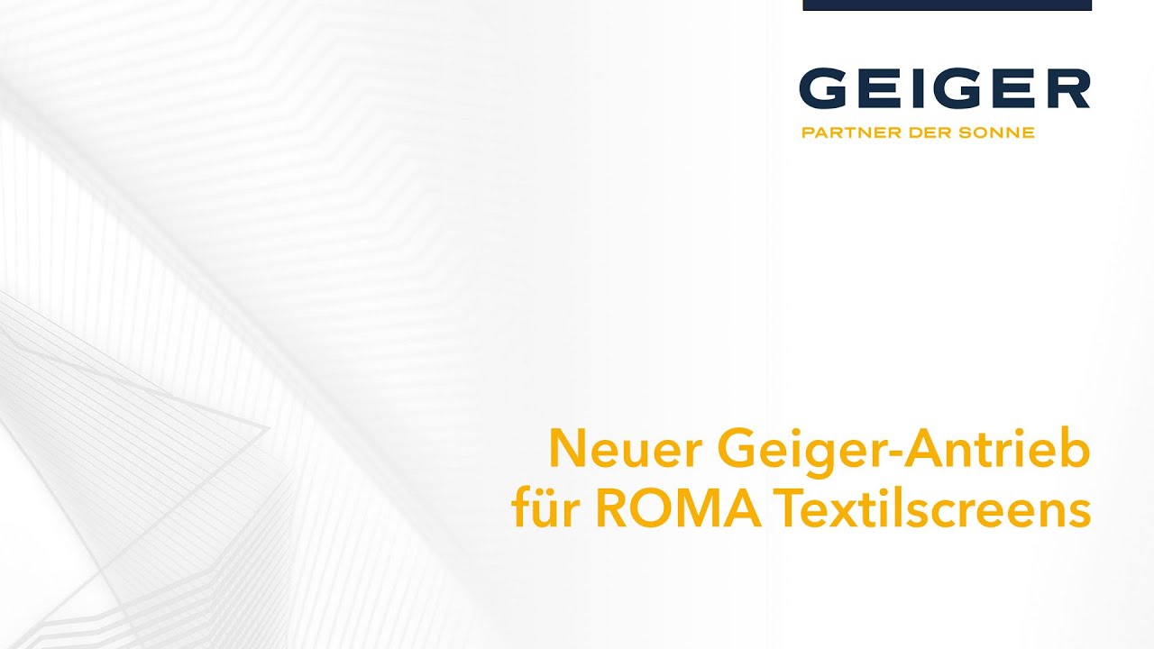 Neuer GEIGER-Antrieb für ROMA Textilscreens
