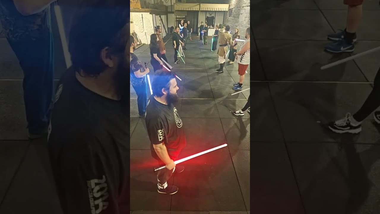 ataru and hugs - lightsaber practice at SaberArts