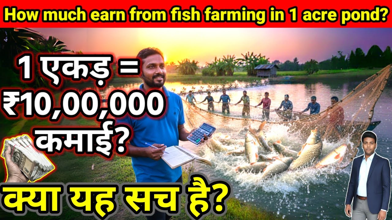 1 एकड़ तालाब में मछली पालन से कितनी कमाई? ₹5 Lakh से ₹10 Lakh मुनाफे का सच! (2026) 