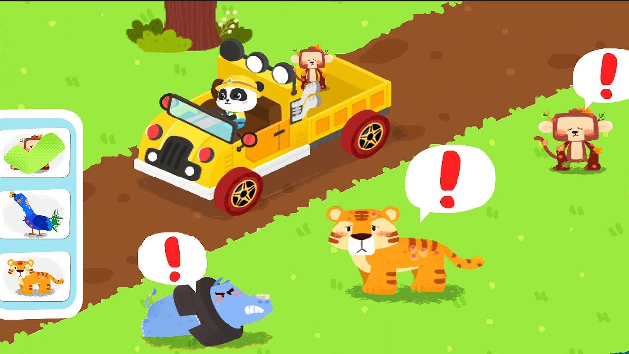 🌈 Wild Animal Care Adventure: Tiger, Giraffe, Rhino, Deer, and Hedgehog - BabyBus Games for kids