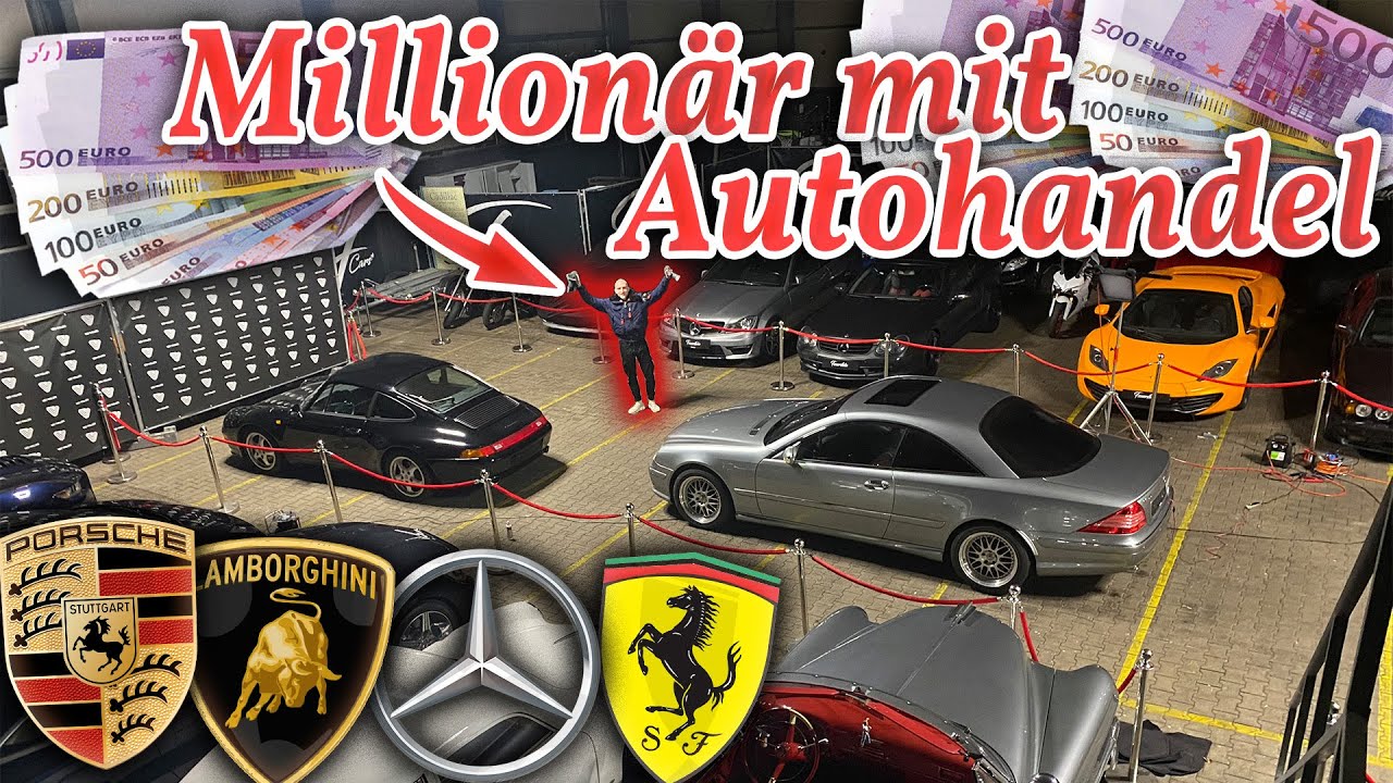 Luxus Autohändler zeigt seine Sammlung
