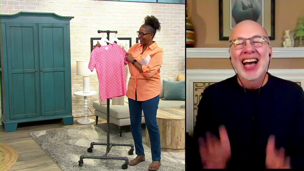 Denim & Co. Printed Interlock Short-Sleeve Top on QVC