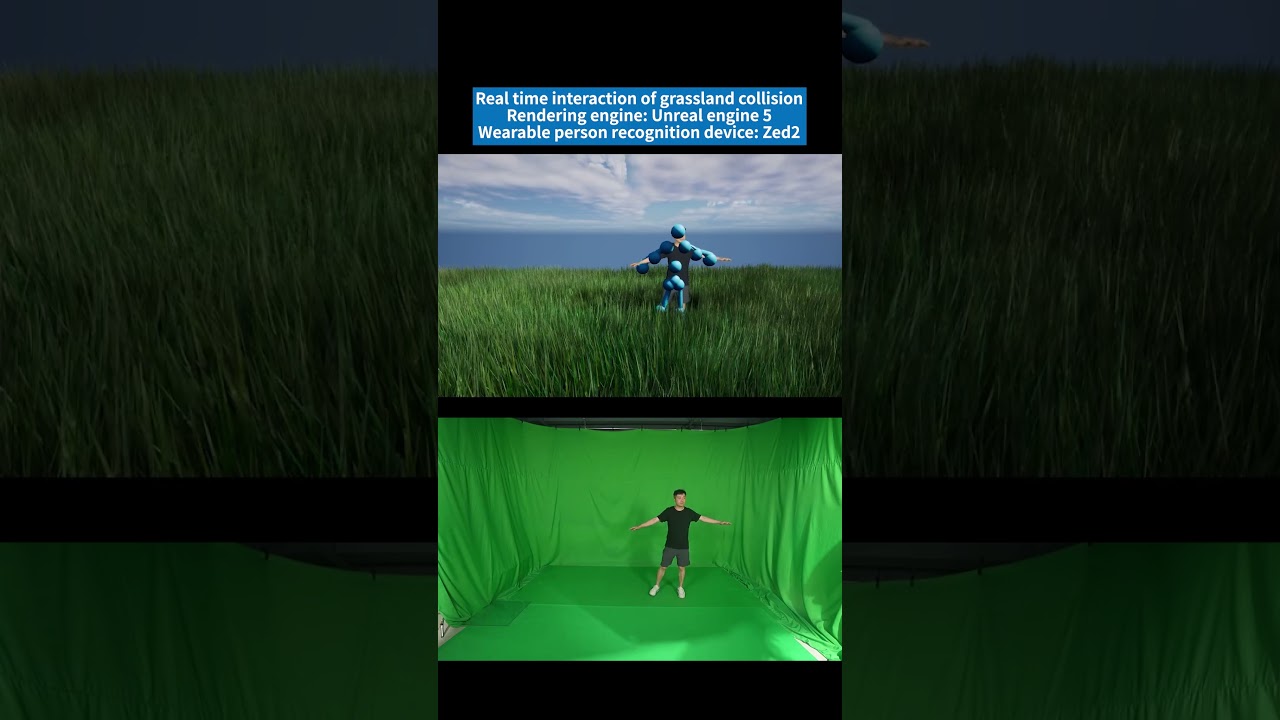 Real time interaction principle of virtual grass collision(虚拟草碰撞的实时交互原理)