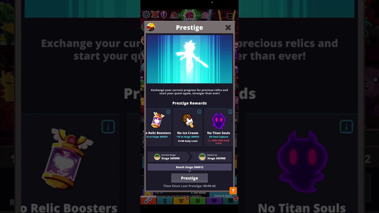 Tap Titans 2 | GOT WHALED | ICE CREAM | 99 Prestige in one day?