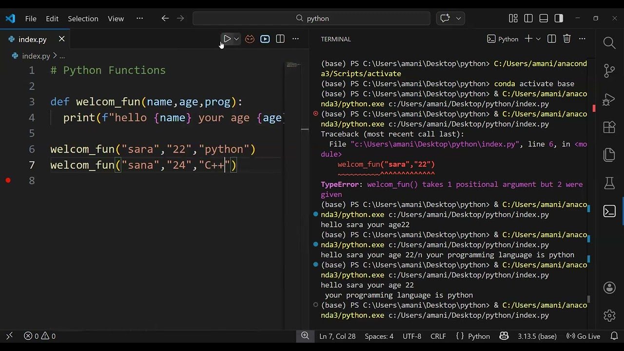 شرح القيم الافتراضية للبارمترات في Function في PYTHON