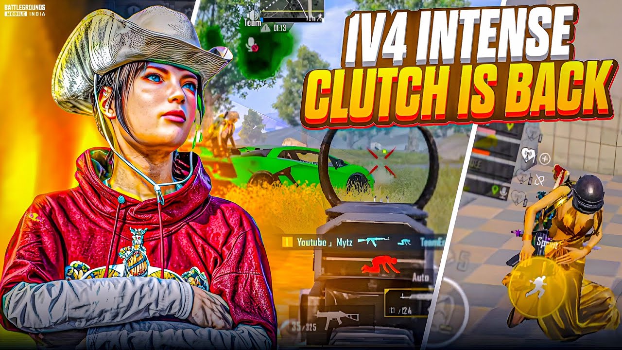 Most Aggressive bgmi Clutches player 🔥 Intense 1v4 Clutches In Conqueror Lobby  Gameplay | BGMI
