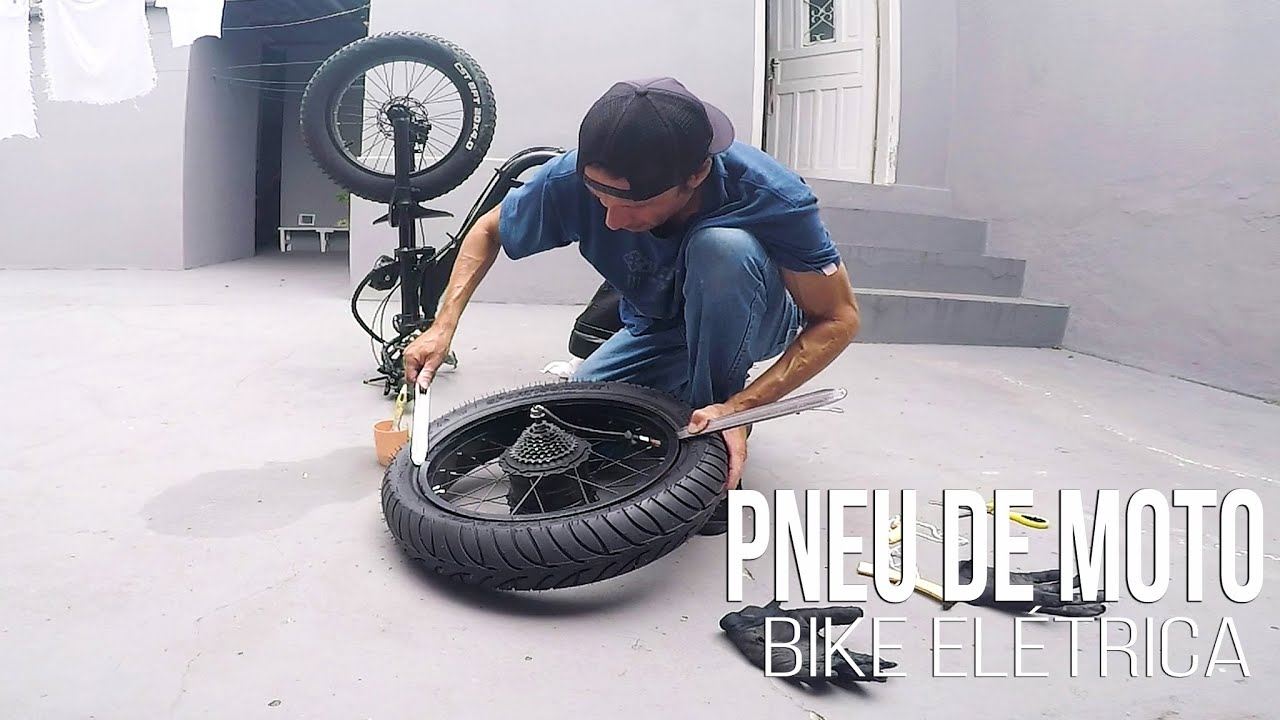 COLOCANDO PNEU DE MOTO NA BIKE ELÉTRICA