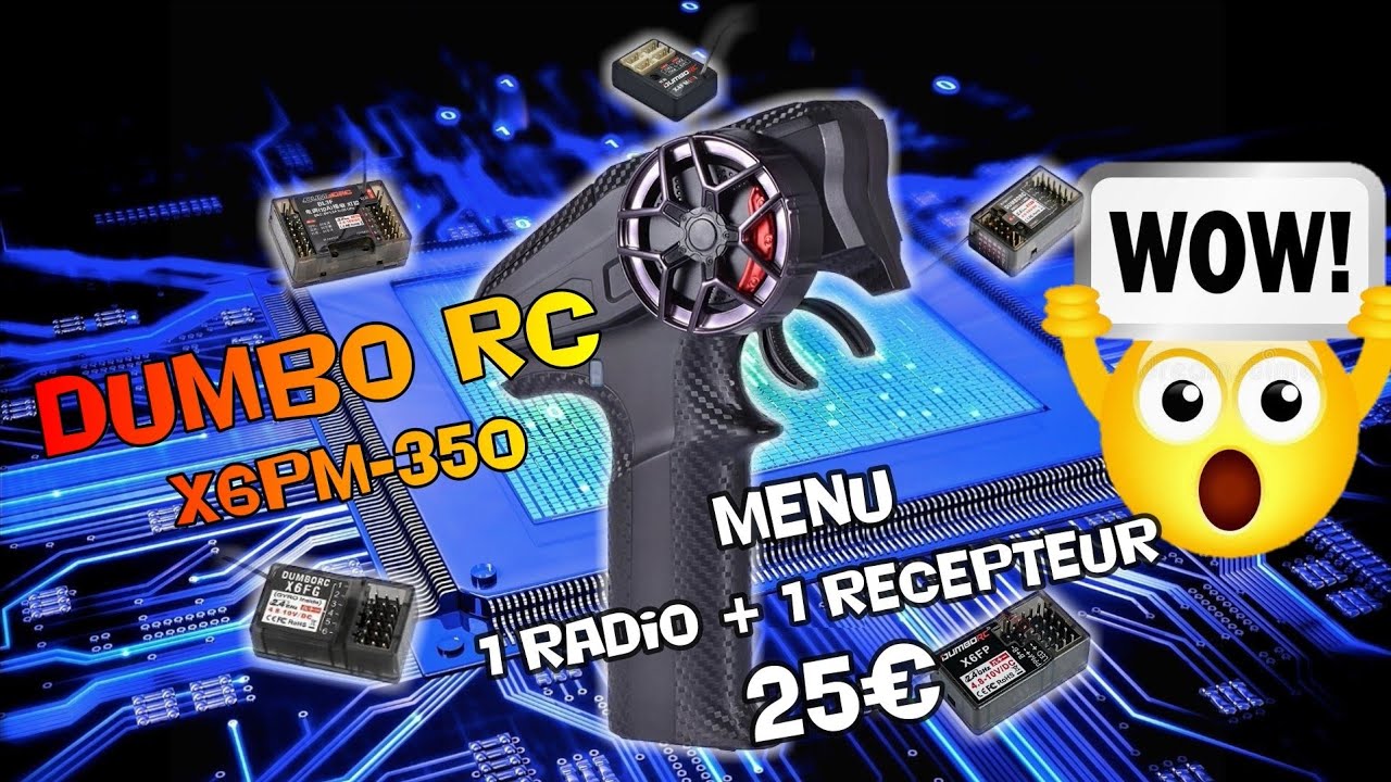 DUMBO RC X6PM350, une radio 6 voies et un récepteur Futaba pour 25€ !!!
