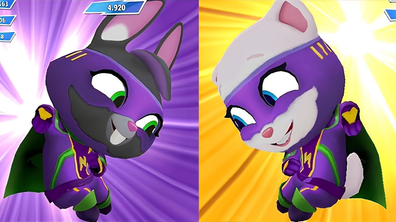 Talking Tom Hero Dash Becca's Rapid Rush event - Super Becca & Lightning Angela vs Roy Raccoon