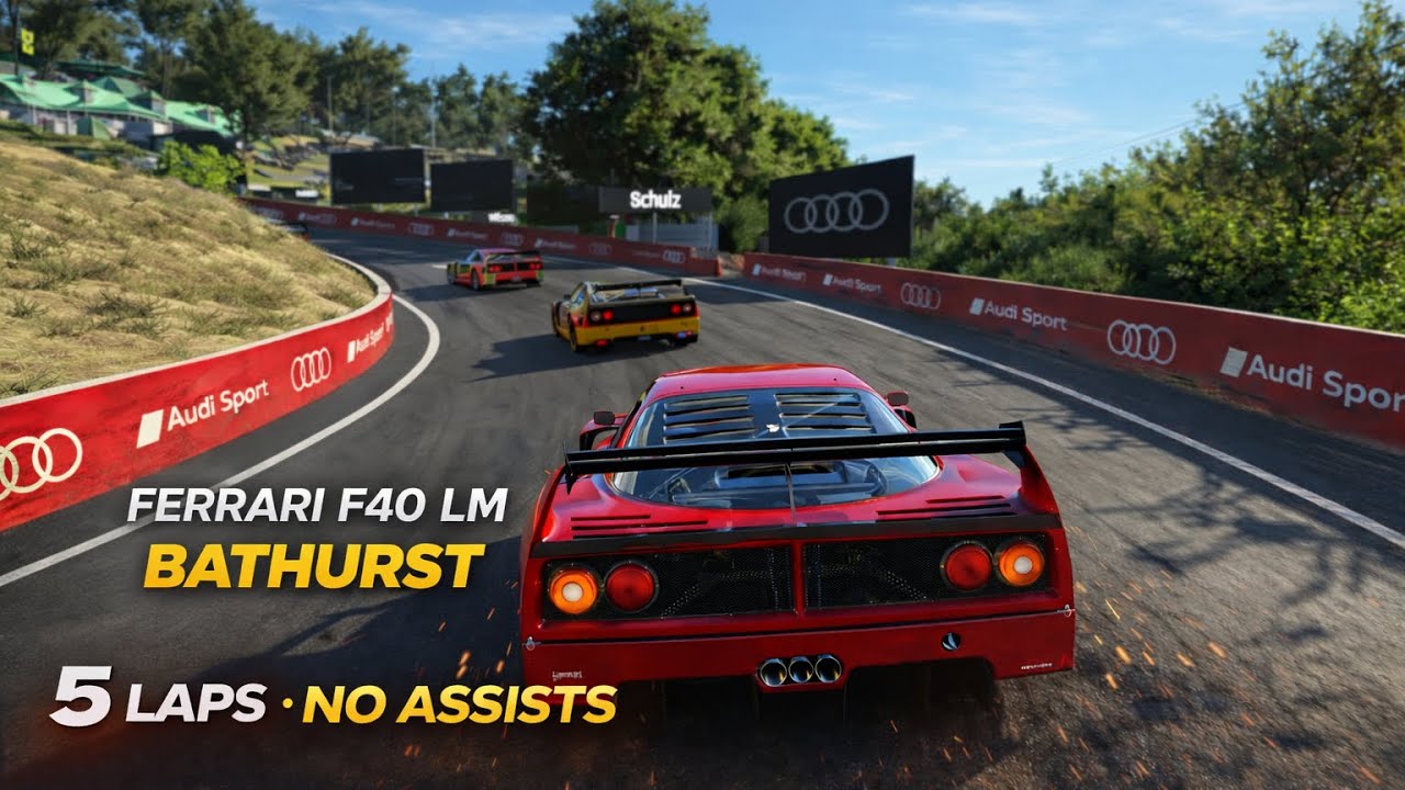Ferrari F40 LM at Bathurst Is Brutal | 5-Lap Race, No Assists | Assetto Corsa EVO