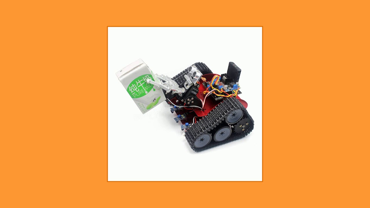 DIY Intelligent Transport Track Robot Car With APP Control Obstacle Avoidance