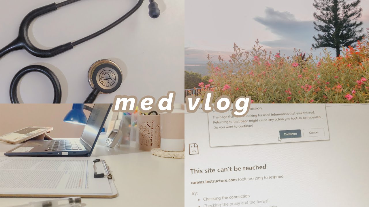 busy week in med school 😵 // internet struggles, exams, first steth, online class study vlog