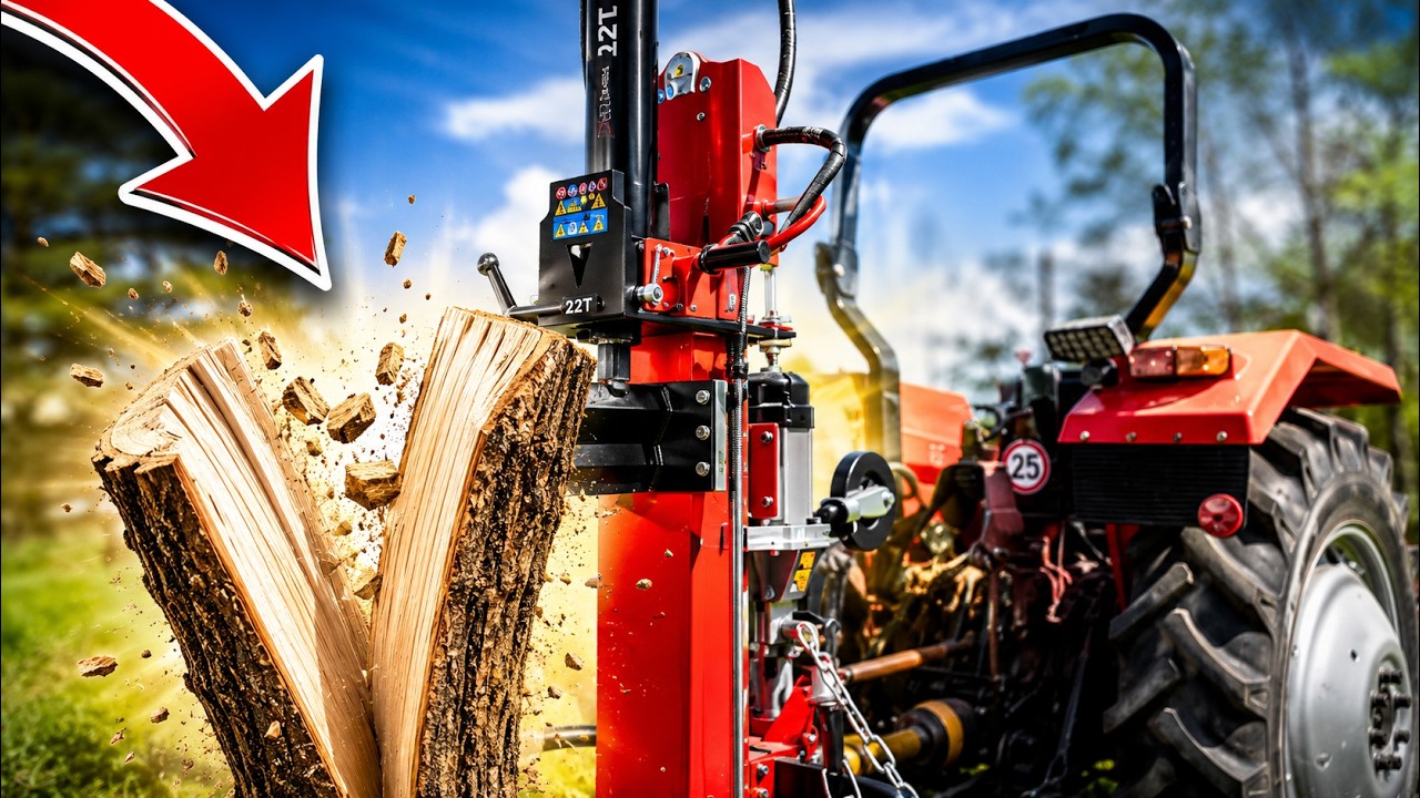 Łuparka Hydrauliczna 22T E &ndash; ROZŁUPIE KAŻDĄ KŁODĘ! 🔥 Test mocy + DARMOWA DOSTAWA