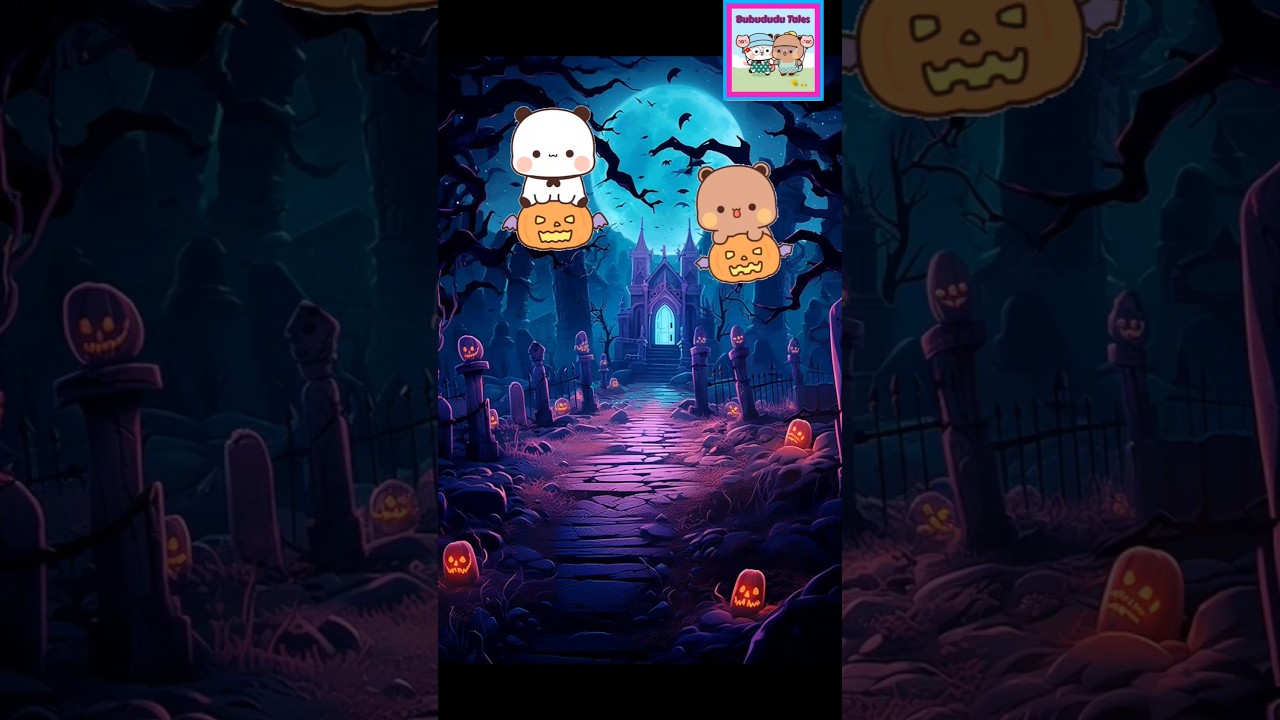 bubu dudu's Halloween celebration | bubu's spooky adventure | bubu dudu|#peachgoma #bubududu #shorts