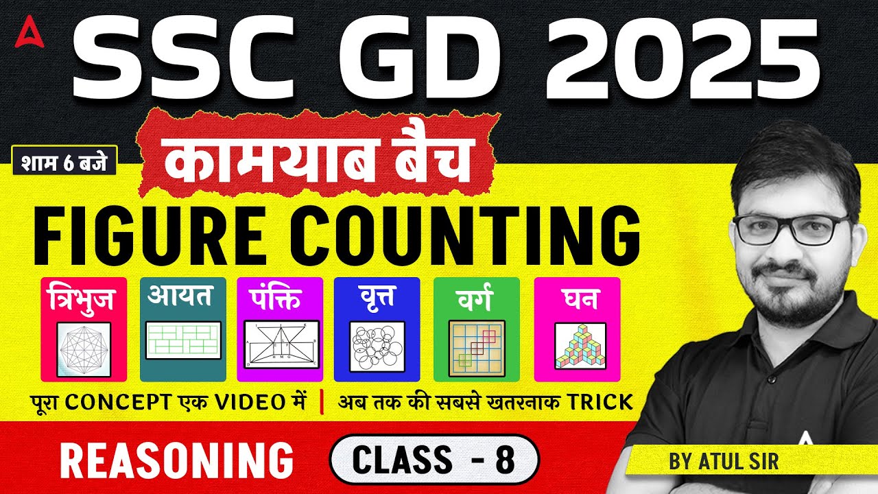 SSC GD 2025 Classes | SSC GD Reasoning Class 2025 | GD Reasoning Figure Counting| SSC GD By Atul Sir