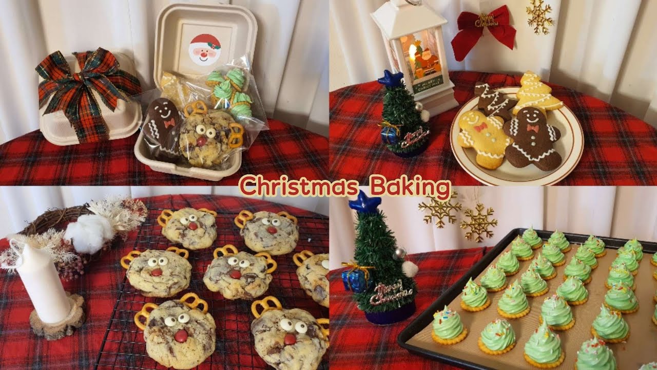 크리스마스 쿠키특집🎅🎁🎄| 크리스마스쿠키 3가지버전 만들기🍪 | 진저브레드맨 버터쿠키,루돌프르뱅쿠키,트리머랭쿠키 | 크리스마스베이킹 | ChristmasBaking🎄🧑‍🎄