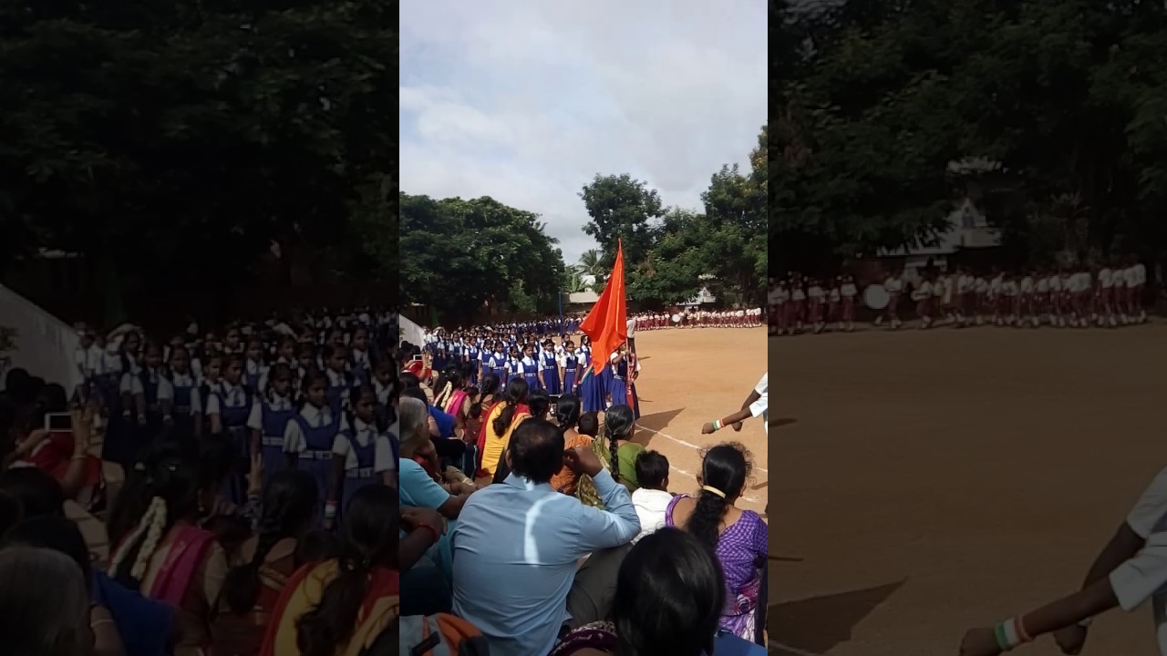 Scout and Guides parade by school children at gnana bodhini school