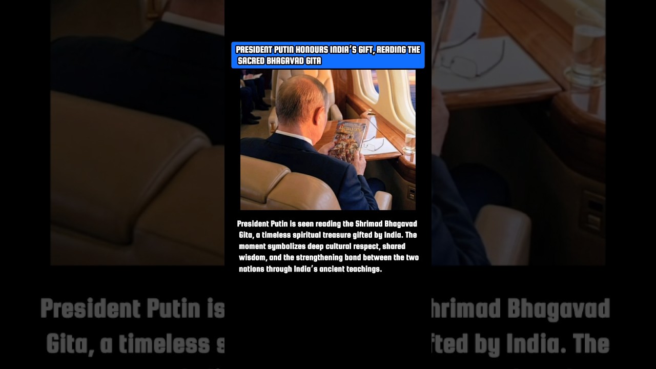 President Putin Honours India&rsquo;s Gift, Reading the Sacred Bhagavad Gita#putin #putinvisit #putinmodi