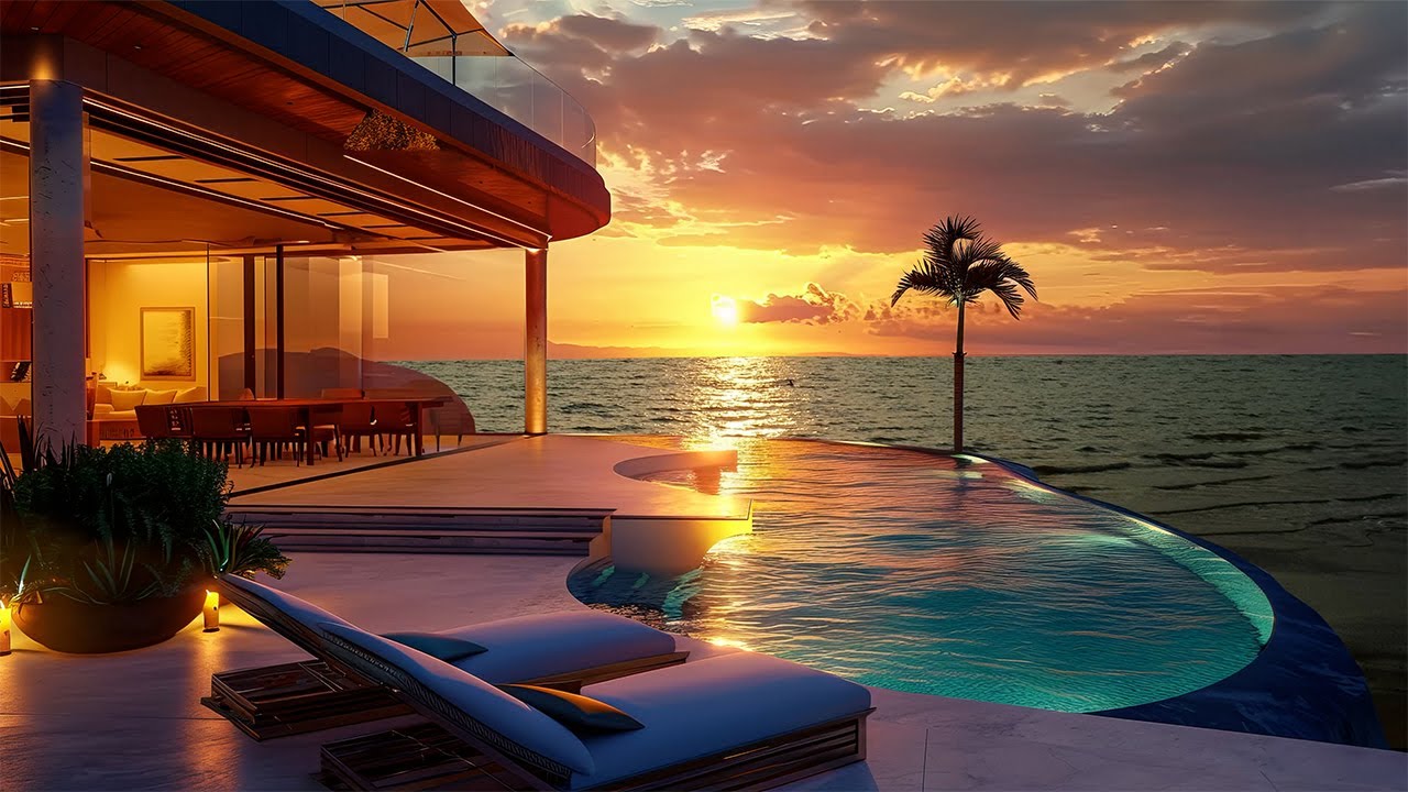 Smooth Jazz Nights by the Coast 🎵 Relax and Unwind with Jazz Piano and Soothing Ocean Waves Sounds