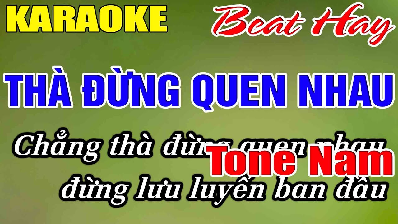 Thà Đừng Quen Nhau Karaoke Tone Nam Karaoke Hải Nhạc Sống 2026 - Beat Mới