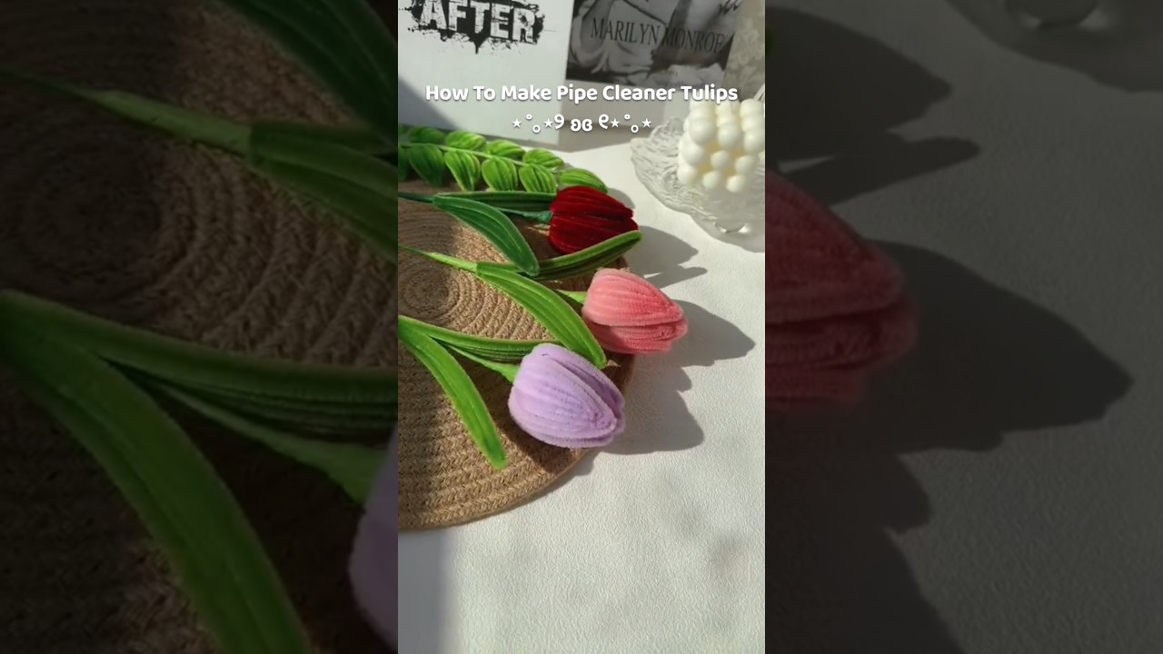 pipe cleaner tulip tutorial | how to make flowers with pipe cleaners easy #diy