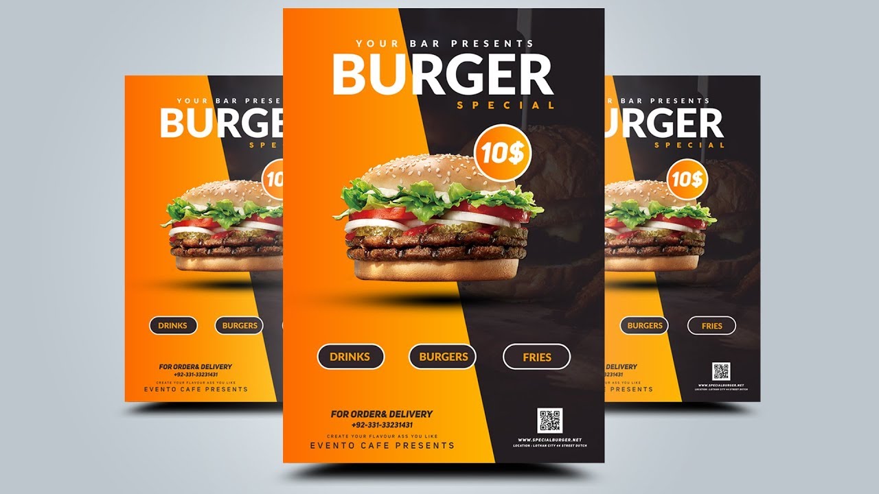 How To Create A Professional Restaurant Flyer Design in Photoshop CC 2019
