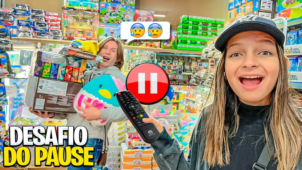 DESAFIO DO PAUSE NA LOJA DE BRINQUEDOS | PAUSE CHALLENGE | TIO LUCAS E LAILA SHOW