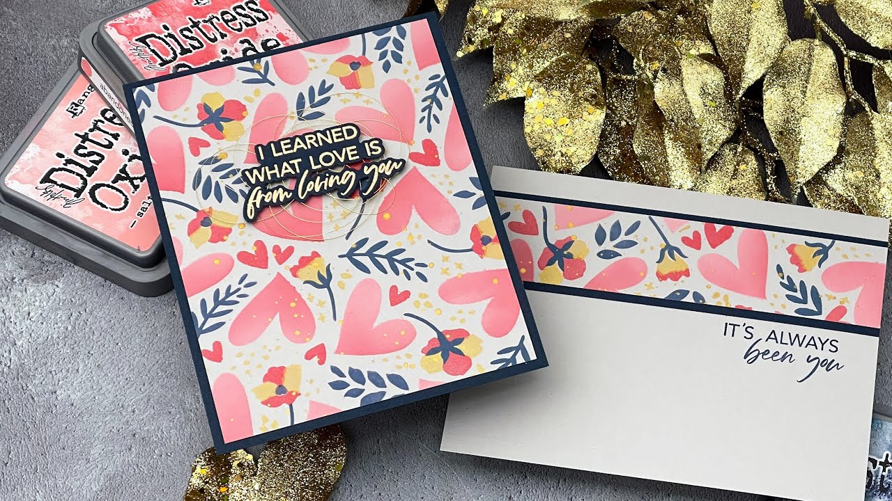 Hearts in Bloom Layering Stencils with Jess