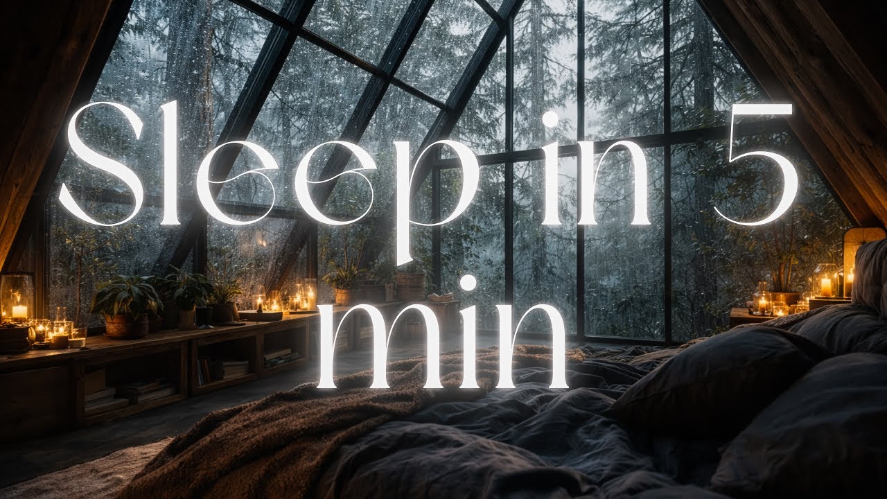 You Will Sleep in 5 Minutes – Rain on Glass in Cozy Forest Cabin (8 Hours)
