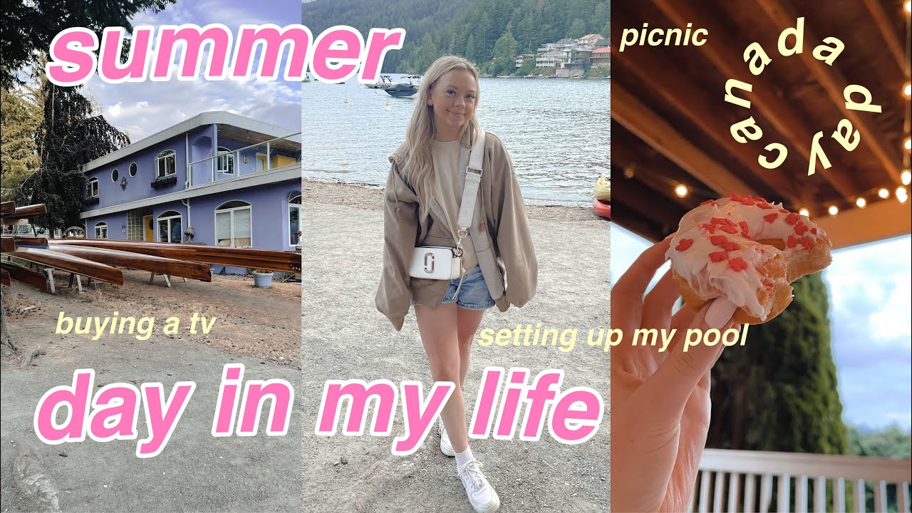 PRODUCTIVE SUMMER DAY IN MY LIFE | canada day, unboxing a new tv, picnic, setting up my pool